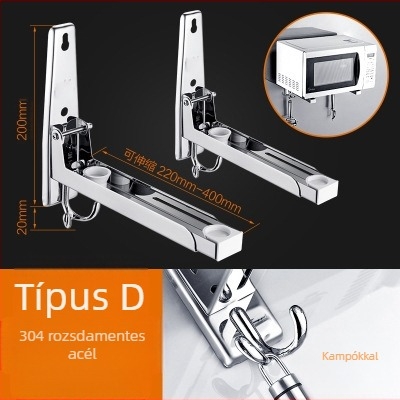 Fali mikrosütő-állvány, 304 rozsdamentes acélból, tükörfényes felülettel, összecsukható és bővíthető, teherbírás 100 kg
