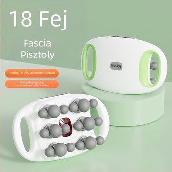 Többfejű fascia masszírozó kefés motorral, 6+ fej, 5+ sebesség, beépített akkumulátor 2000–4000 mAh, zaj < 36 dB