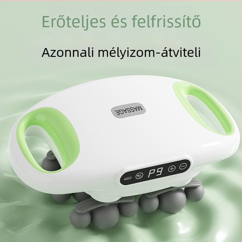 Többfejű fascia masszírozó kefés motorral, 6+ fej, 5+ sebesség, beépített akkumulátor 2000–4000 mAh, zaj < 36 dB