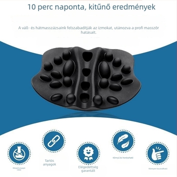 Nyak-, hát- és derékmasszázspárna – 6+ fej, PU bőr, egy sebességű mechanikus masszázs, téglalap-trapéz formájú