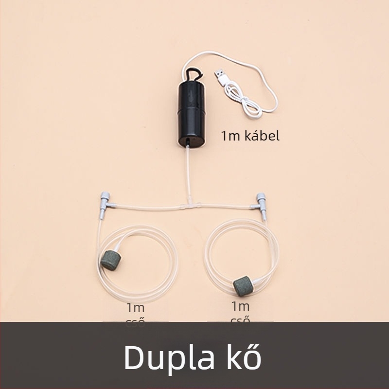 Akvárium oxigénpumpa - csendes, hordozható, otthoni és kültéri használatra