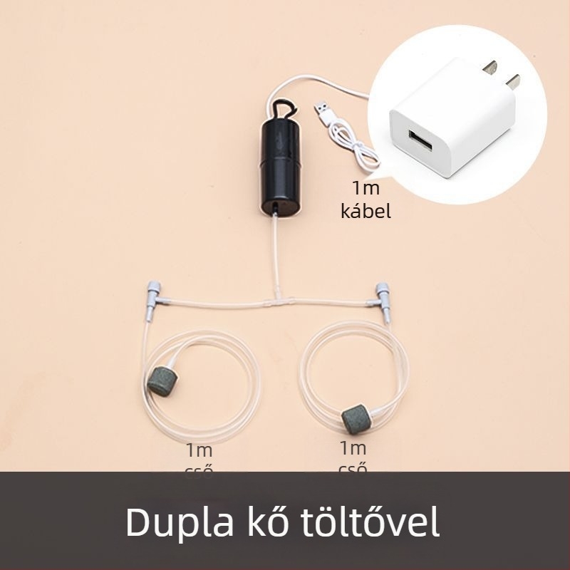 Akvárium oxigénpumpa - csendes, hordozható, otthoni és kültéri használatra