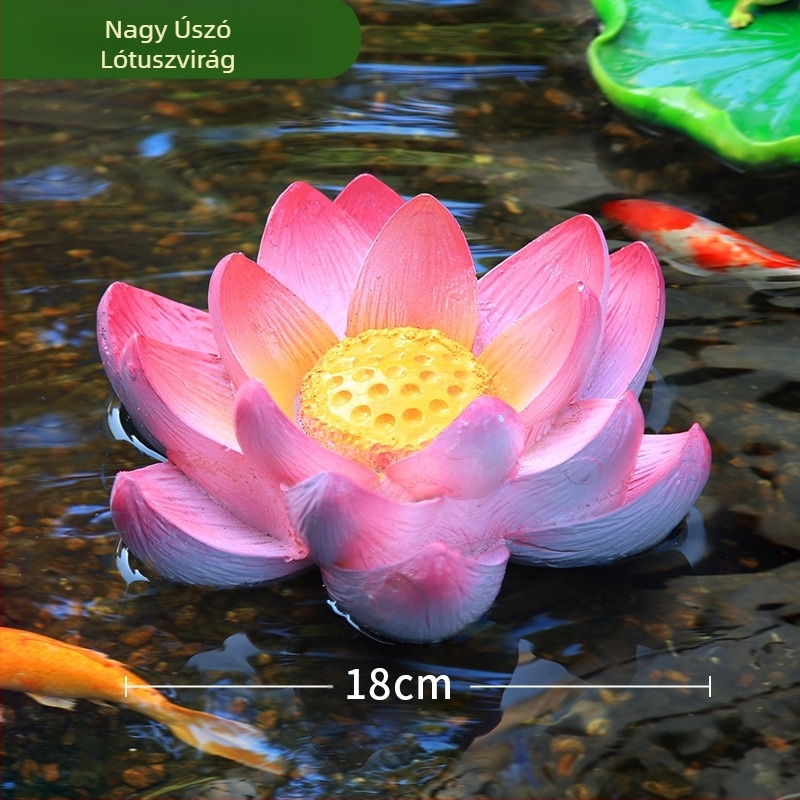 Műgyanta lebegő víz dekoráció lótuszlevél és béka motívummal, kerthez, tavakhoz és erkélyhez (Márka: Green Paper; Anyag: Gyanta; Stílus: Pastoral; Kivitelezés: Gravírozás)