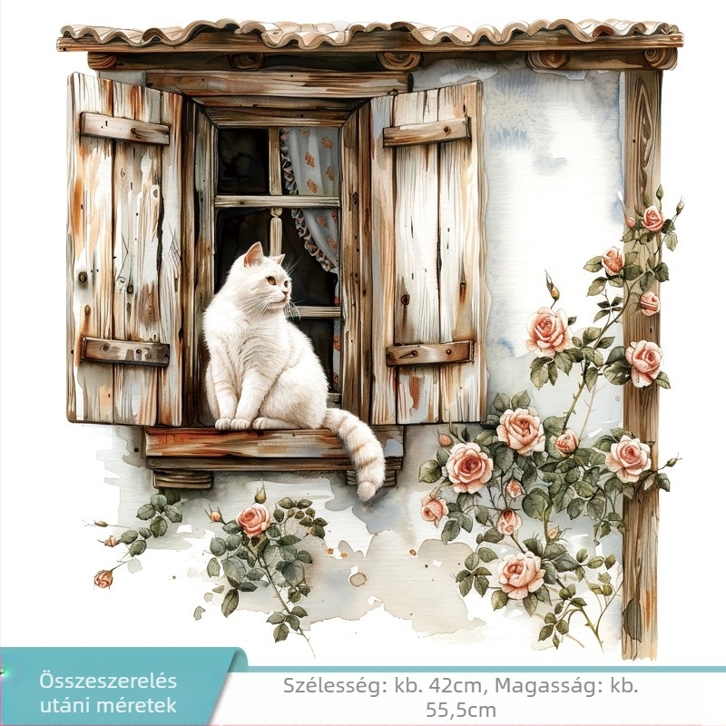 PVC falmatrica - vízálló, mintázat virágok és aranyos állatok nappali, fürdőszoba, bejárat