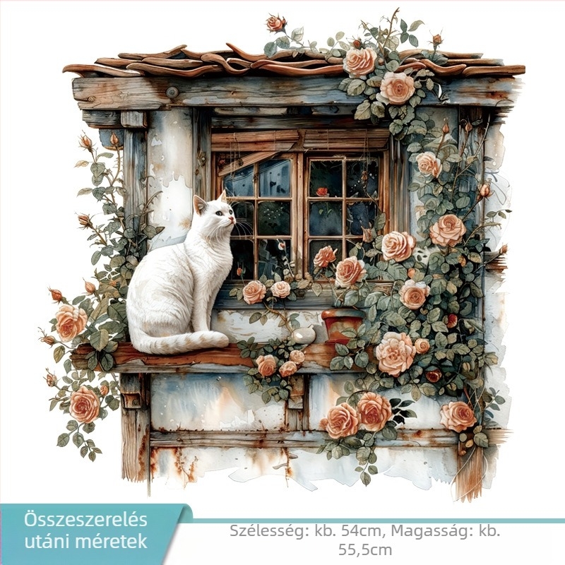 PVC falmatrica - vízálló, mintázat virágok és aranyos állatok nappali, fürdőszoba, bejárat