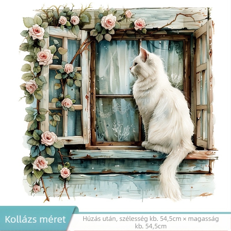 PVC falmatrica - vízálló, mintázat virágok és aranyos állatok nappali, fürdőszoba, bejárat