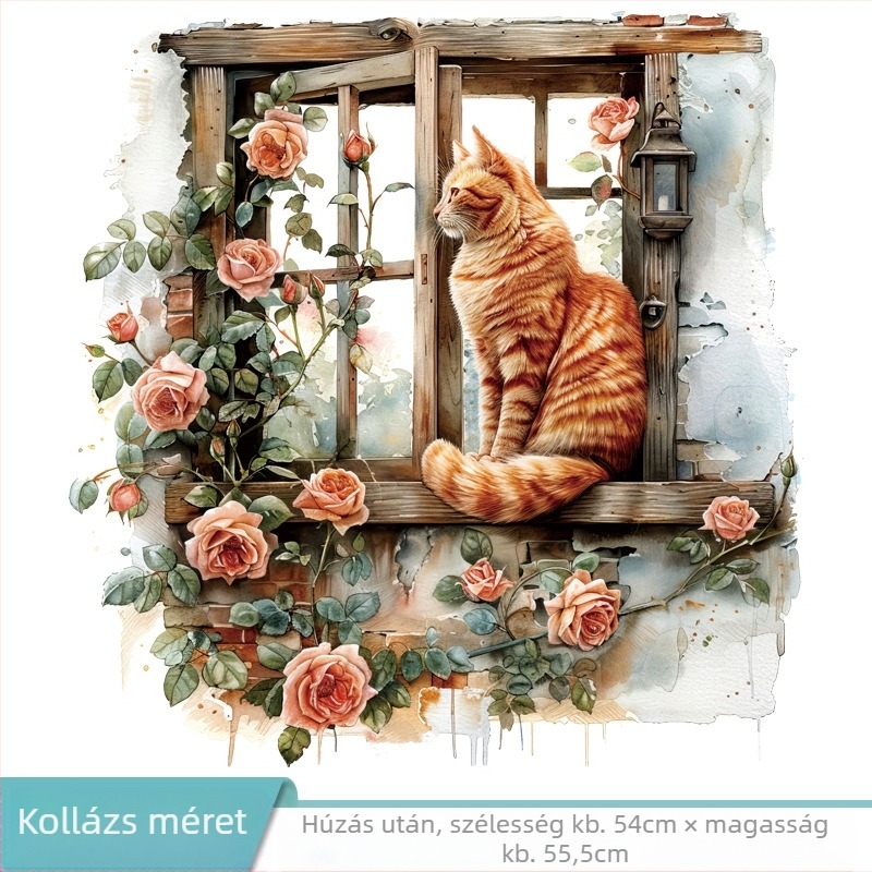 PVC falmatrica - vízálló, mintázat virágok és aranyos állatok nappali, fürdőszoba, bejárat