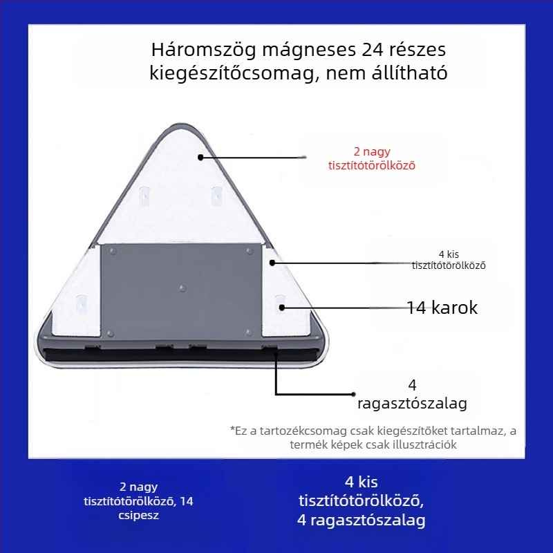 Üveg tisztító eszköz kiegészítői, műanyag alkatrészek, Big Brother, 24 darabos csomag, háztartási használatra