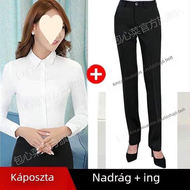 Női szűk szabású poliészter kosztüm szett zakóval és hosszú ujjakkal — ősz 2023