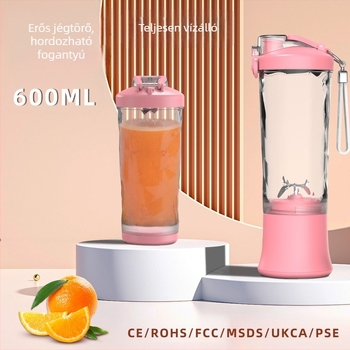 Hordozható USB-s gyümölcscentrifuga pohár, 600 ml kapacitás, beépített akkumulátor, akár 26 000 rpm, automatikus tisztítás
