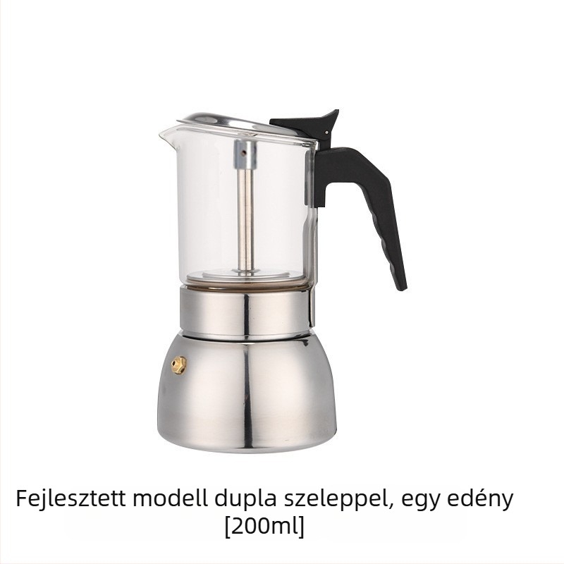 Olasz moka fazék dupla szeleppel • PP anyag • Funkció: Egyéb • Nincs testreszabás • Nincs logó