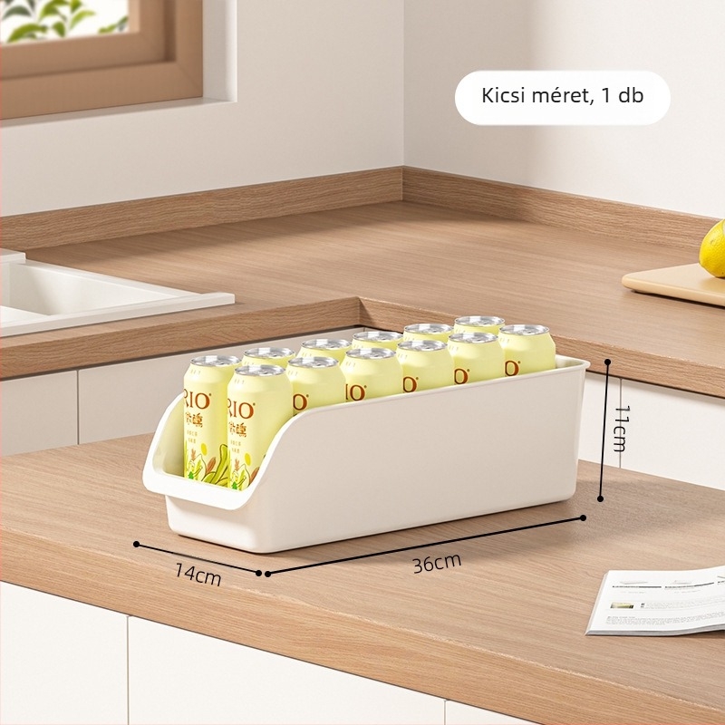 Konyhai tároló doboz, műanyag rendező a hűtőhöz, 2 L, PP anyag, modell Routine, fedél nélkül