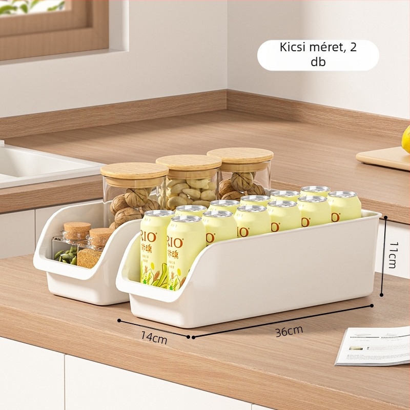 Konyhai tároló doboz, műanyag rendező a hűtőhöz, 2 L, PP anyag, modell Routine, fedél nélkül