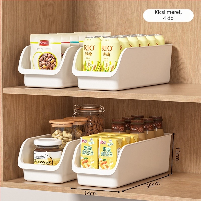 Konyhai tároló doboz, műanyag rendező a hűtőhöz, 2 L, PP anyag, modell Routine, fedél nélkül