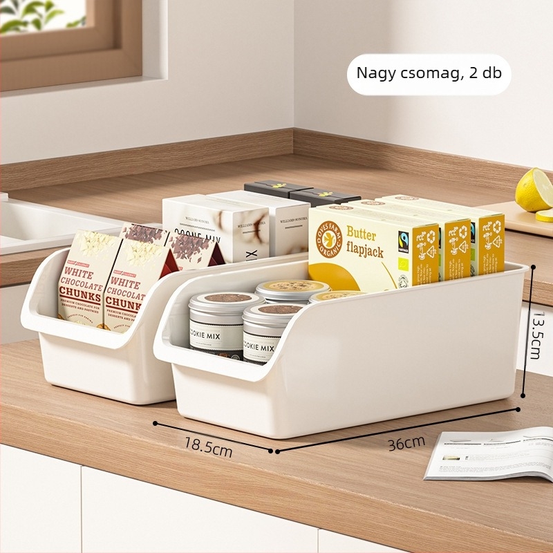 Konyhai tároló doboz, műanyag rendező a hűtőhöz, 2 L, PP anyag, modell Routine, fedél nélkül