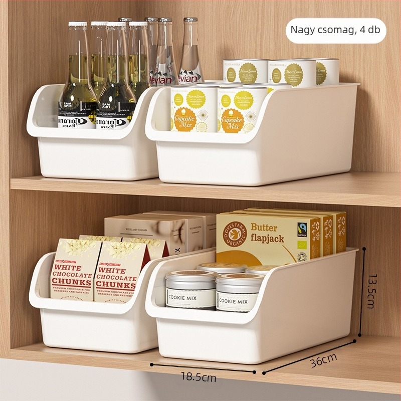 Konyhai tároló doboz, műanyag rendező a hűtőhöz, 2 L, PP anyag, modell Routine, fedél nélkül