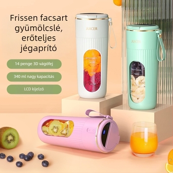 Hordozható, feltölthető gyümölcscentrifuga digitális kijelzővel, 18000 rpm, 50 W, 400 ml kapacitás