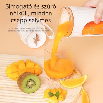 Hordozható, feltölthető gyümölcscentrifuga digitális kijelzővel, 18000 rpm, 50 W, 400 ml kapacitás