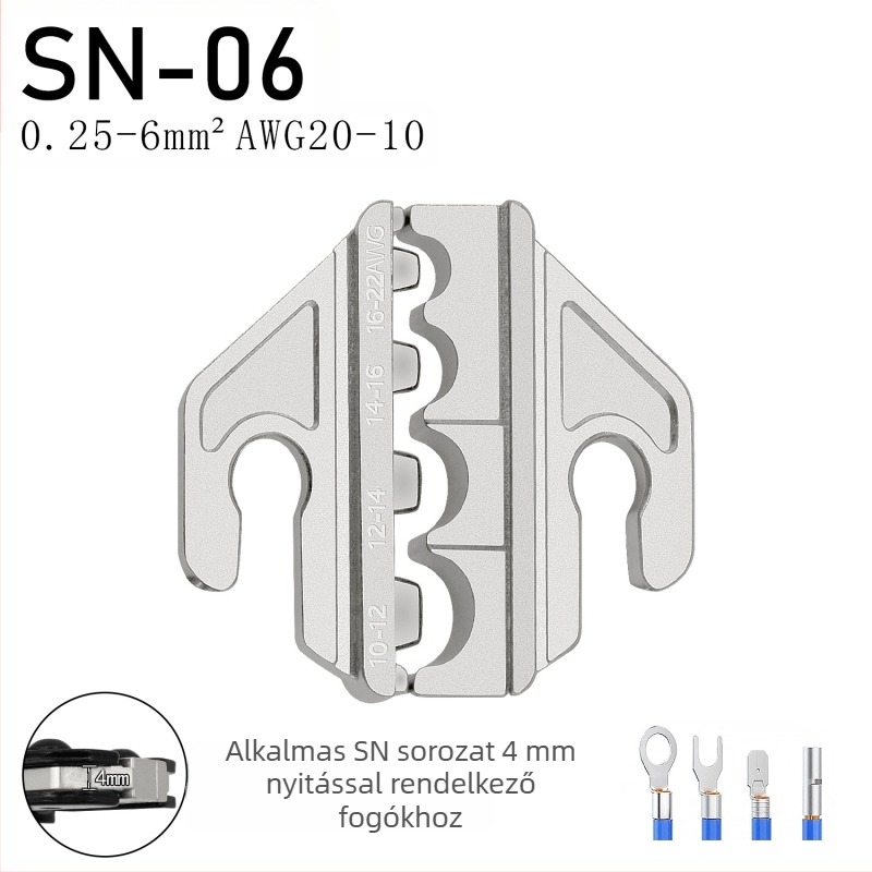 SN sorozat krimpelőfogók, terminálokhoz, vas-nikkel ötvözet, tömeg 0,02