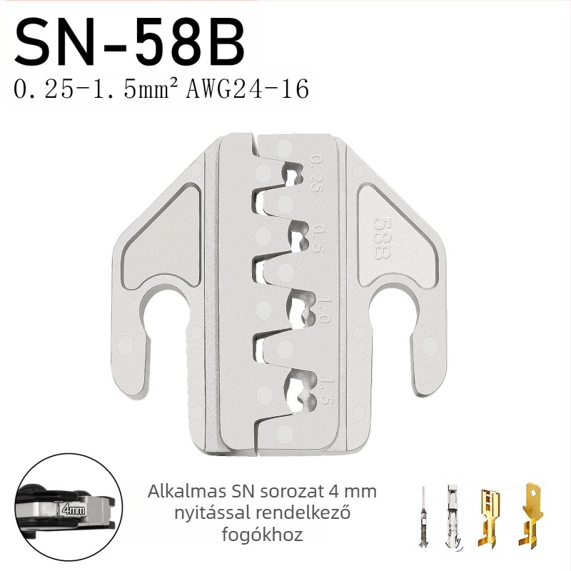 SN sorozat krimpelőfogók, terminálokhoz, vas-nikkel ötvözet, tömeg 0,02