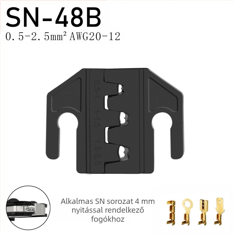 SN sorozat krimpelőfogók, terminálokhoz, vas-nikkel ötvözet, tömeg 0,02