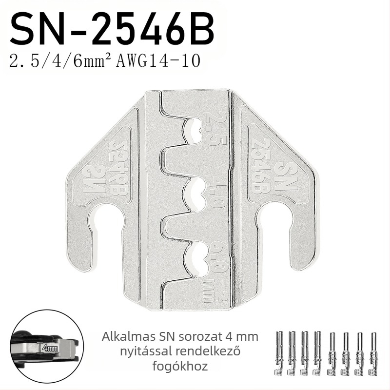 SN sorozat krimpelőfogók, terminálokhoz, vas-nikkel ötvözet, tömeg 0,02