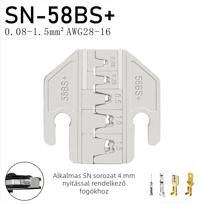 SN sorozat krimpelőfogók, terminálokhoz, vas-nikkel ötvözet, tömeg 0,02