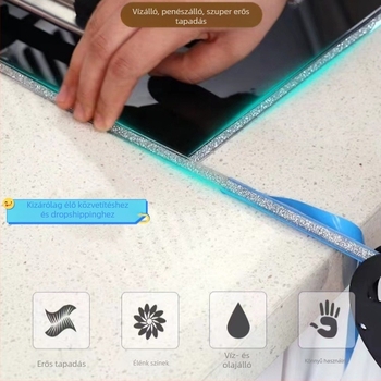 PVC önragasztó falikép – penész- és vízálló, dekoratív vonal a konyhában és a fürdőszobában