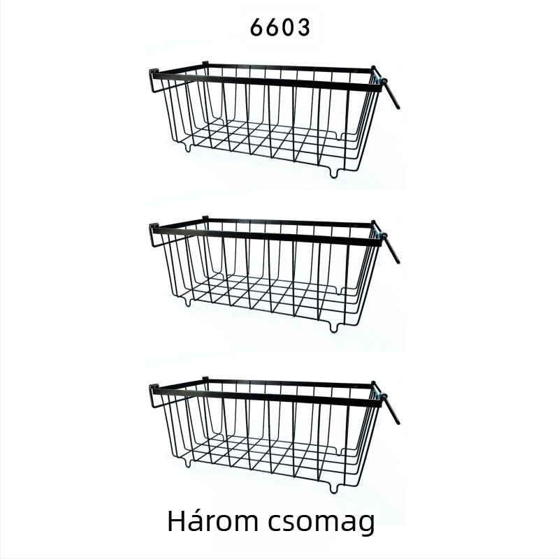 Fagyasztó tároló kosár – fém kosár konyha/hűtőszekrényhez, rendezés, modern minimalista stílus, összeszerelés nélkül