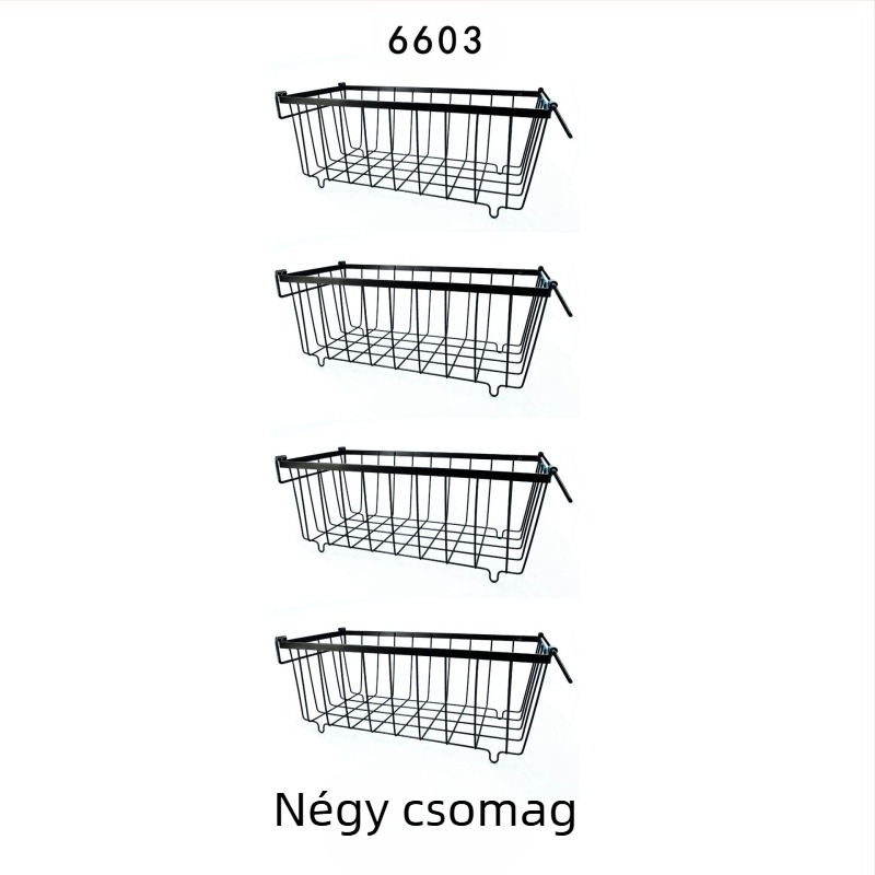 Fagyasztó tároló kosár – fém kosár konyha/hűtőszekrényhez, rendezés, modern minimalista stílus, összeszerelés nélkül