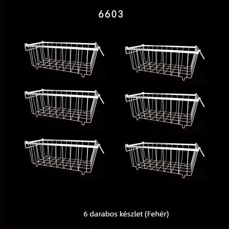 Fagyasztó tároló kosár – fém kosár konyha/hűtőszekrényhez, rendezés, modern minimalista stílus, összeszerelés nélkül