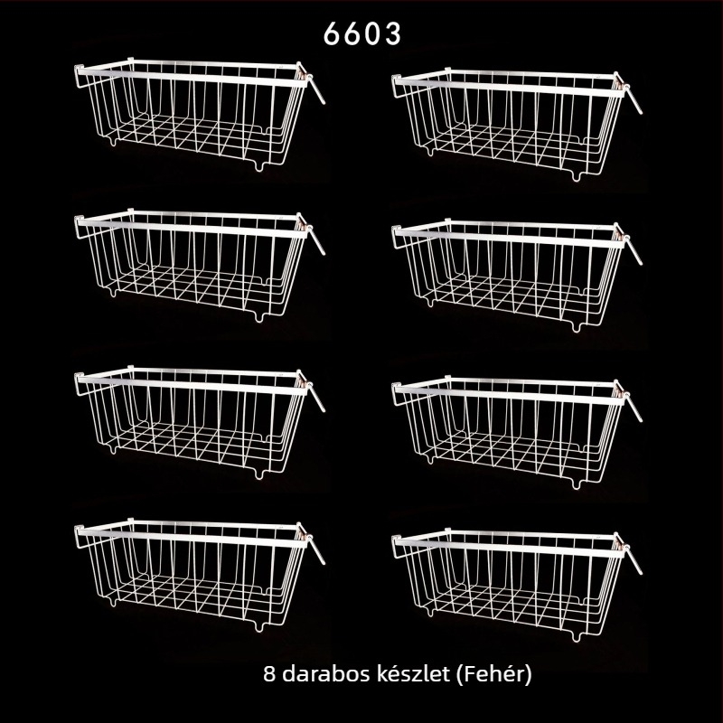 Fagyasztó tároló kosár – fém kosár konyha/hűtőszekrényhez, rendezés, modern minimalista stílus, összeszerelés nélkül