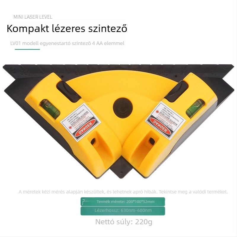 Infravörös lézeres szint, erős mágneses rögzítés, háztartási használatra, vízszintes mérővonal, közönséges szint