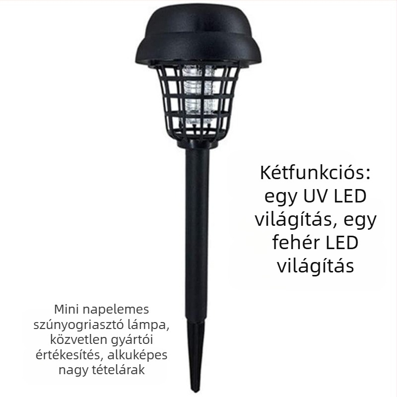 Kültéri napelemes szúnyogriasztó lámpa LED-del, 3W, 1.2V, kerek formájú