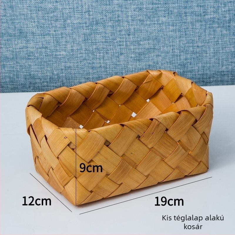 Kültéri piknik kosár, rattan- és bambusz kivitelben, hordozható tároló kosár