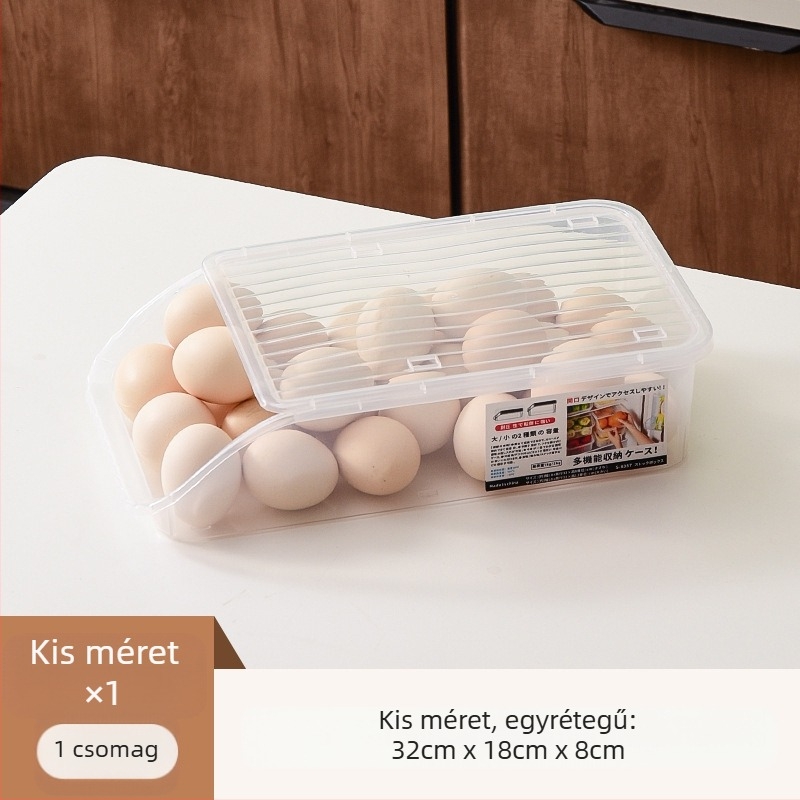 Hűtőszekrény tároló doboz, élelmiszer-minőségű műanyag, megőrzi a frissességet, zárható, modern minimalista dizájn