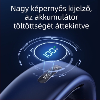 Pengéje nélküli nyakba akasztható ventilátor | (Beépített 2000–4000 mAh akkumulátor; USB töltés; Brushless motor; Pengéje nélküli kialakítás; 5 fokozatú szél)
