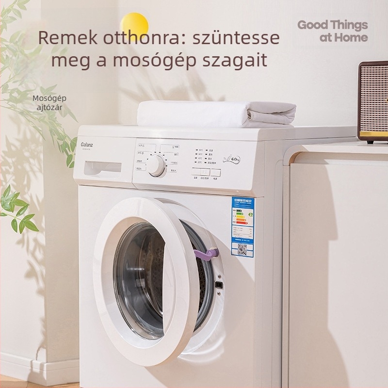 Mosógép ajtózár mágneses rögzítőcsappal, szellőző a penészedés és a szag ellen – telepítés nélkül, műanyag anyag (80% új műanyag)