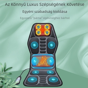 Autó- és otthoni nyaki és háti masszírozó – kneading masszázs, melegítés és rezgés, 6+ masszázsfő, 3. fokozat, vezetékes kézi vezérlés