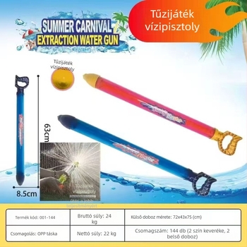 Vízipisztoly játék vízcsatákhoz, magasnyomású, kihúzható dizájn, műanyagból, 3C tanúsítvány: 2022182202029400, 7–14 éveseknek