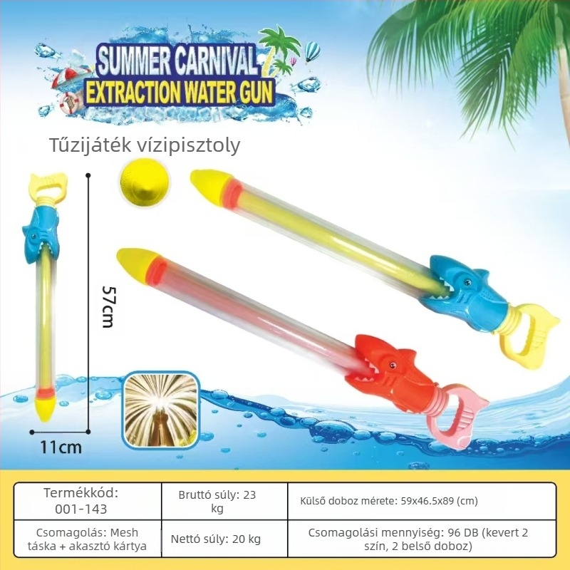 Vízipisztoly játék vízcsatákhoz, magasnyomású, kihúzható dizájn, műanyagból, 3C tanúsítvány: 2022182202029400, 7–14 éveseknek