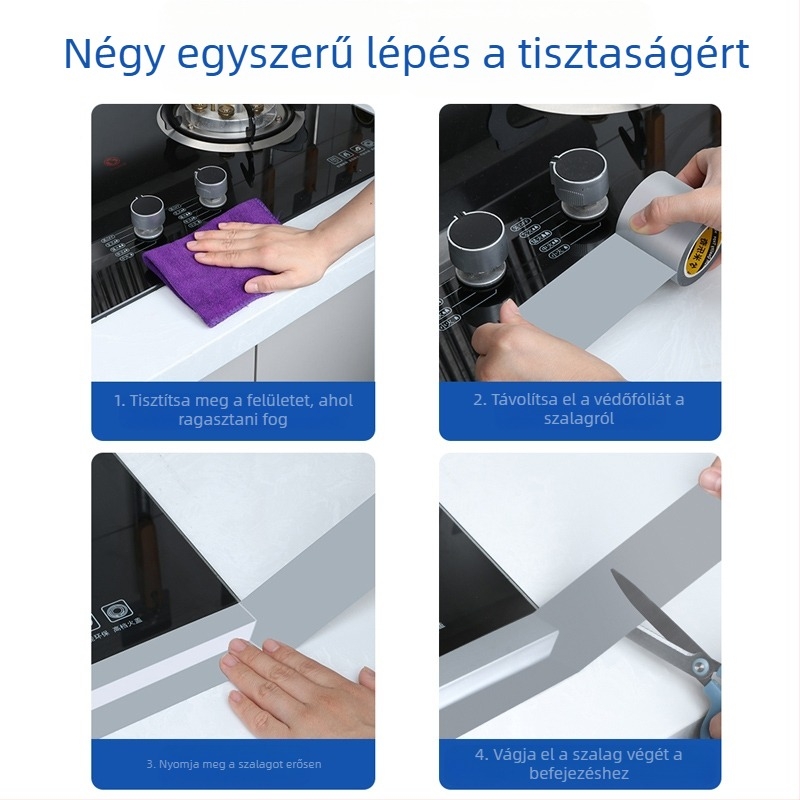 Konyha- és fürdőszobai tömítőszalag — vízálló, anti-mildew, olajálló élzárás, nedvességálló bevonat; Anyag: Fém; Importált: Nem; Eredet: Egyéb; Doboz mennyisége: Egyéb