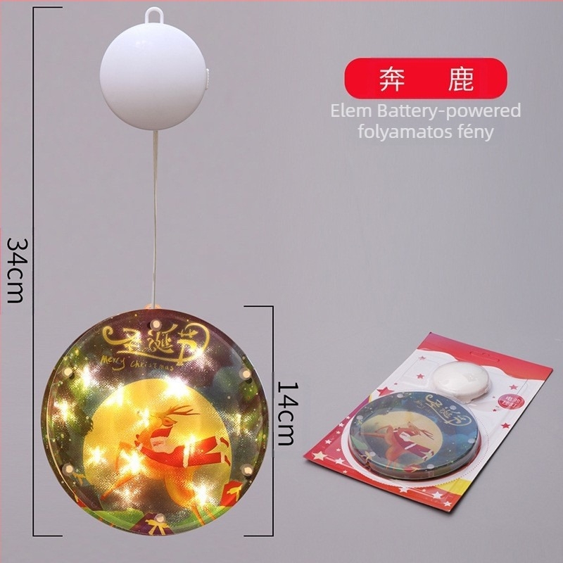 LED jégcsík beltéri karácsonyi dekoráció hóemberrel – modell: színes festőkorong öt akasztóval; G4 aljzat, 5V, IP65