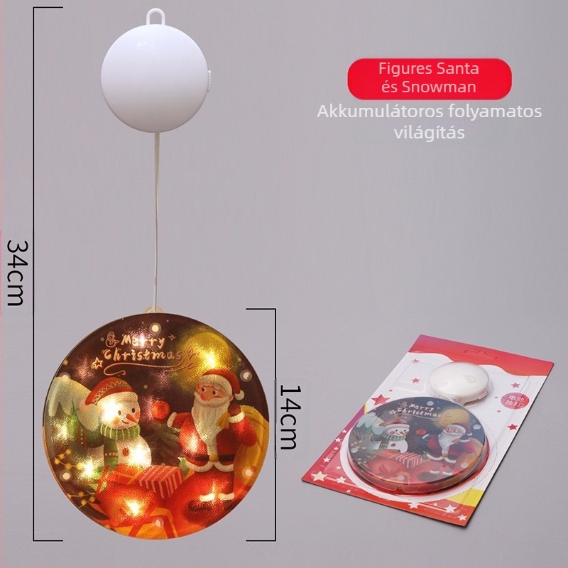 LED jégcsík beltéri karácsonyi dekoráció hóemberrel – modell: színes festőkorong öt akasztóval; G4 aljzat, 5V, IP65