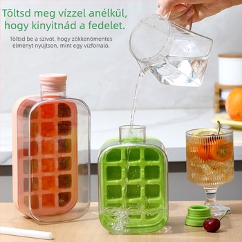 Jégkocka forma fedéllel, élelmiszer-minőségű PP műanyagból, könnyen kiemelhető, testreszabható, otthoni használatra