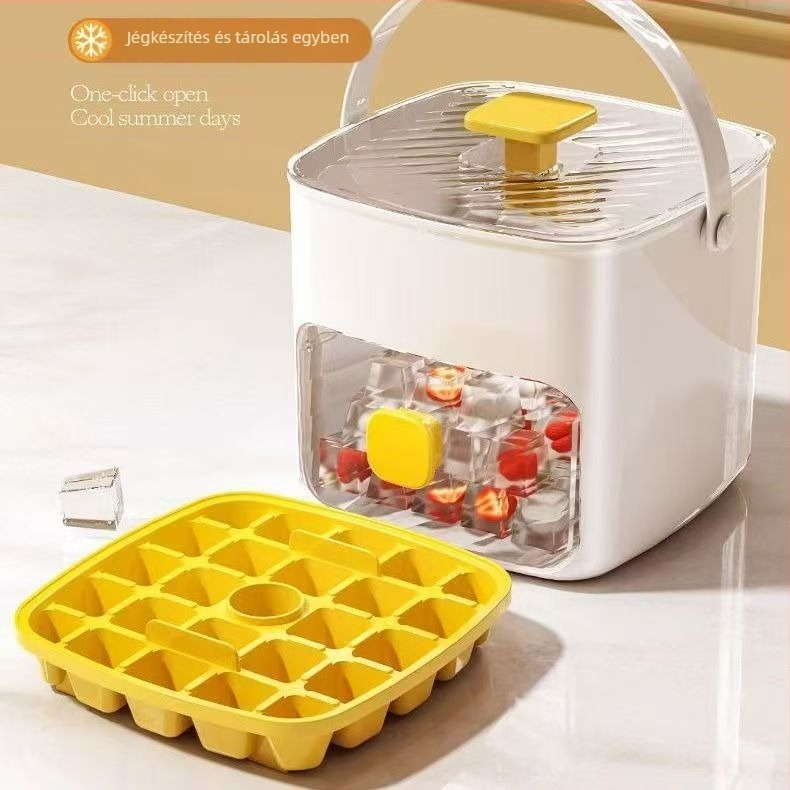 Jégkocka forma fedéllel, élelmiszer-minőségű PP műanyagból, könnyen kiemelhető, testreszabható, otthoni használatra
