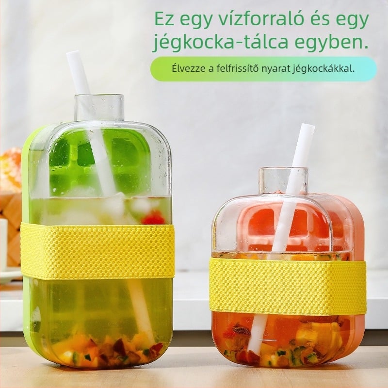 Jégkocka forma fedéllel, élelmiszer-minőségű PP műanyagból, könnyen kiemelhető, testreszabható, otthoni használatra