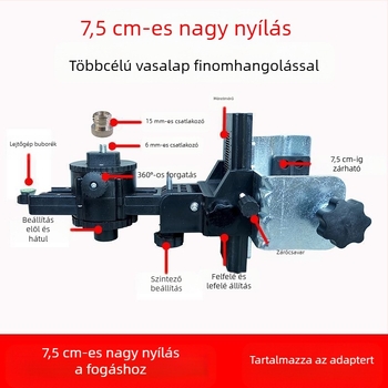 Lézeres szinthez tartozó teleszkópos rúd – vas tartó, műanyag pan/tilt tálca, állítható rúd, lézeres működési elv