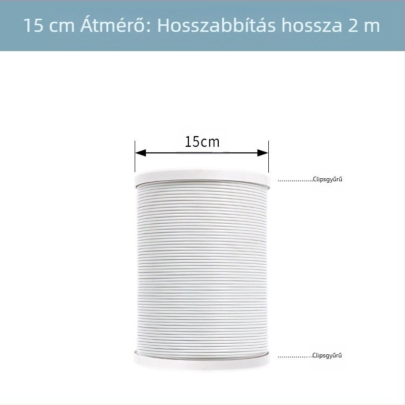 Teleszkópos kiáramlócső mobil klímaberendezéshez – vastagított acélszálakkal megerősített cső és hajlékony burkolat