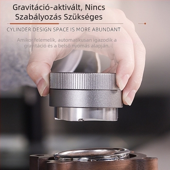 Rozsdamentes acél gravitációs kávétamper, állítható magasságú, 390 g